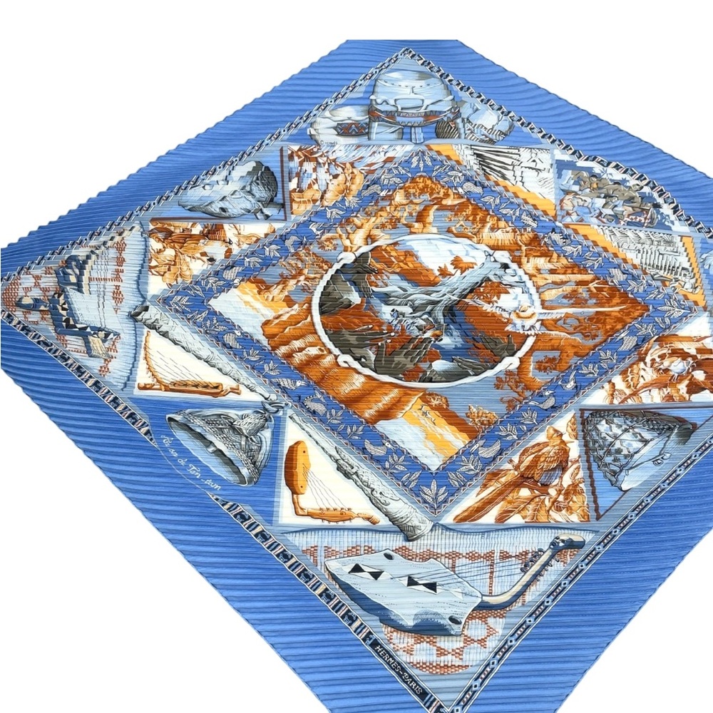 Hermes Au Son du Tam Tam scarf plissé - Picture 4 of 8